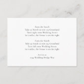 Hochzeitskurse in Dusty Blue & White Begleitkarte (Rückseite)