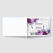 Hochzeitskurse mit lila und mauvem Blumen Gästebuch (Voll)