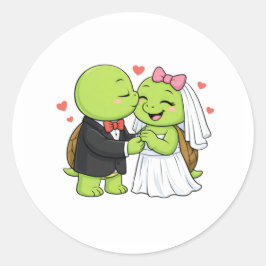 Hochzeitskuss Runder Aufkleber