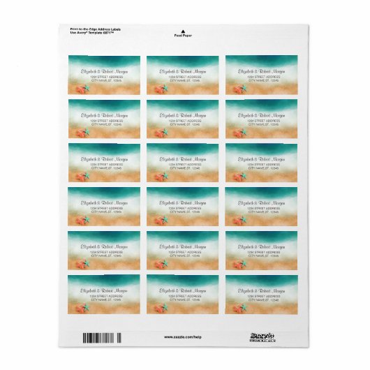 Hochzeitslabel Adressaufkleber (Vorne)