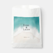 Hochzeitslabel am Strand Geschenktütchen (Vorderseite)