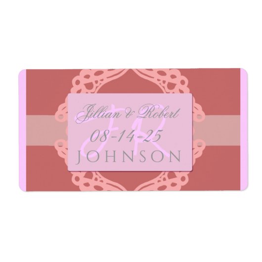 Hochzeitslabel für Spitzendesign (Vorne)