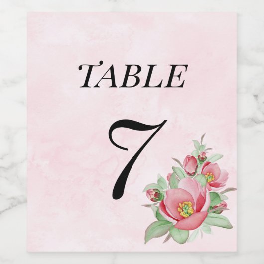 Hochzeitslabel für Tischnummer. Weinetikett (Einzelnes Label)