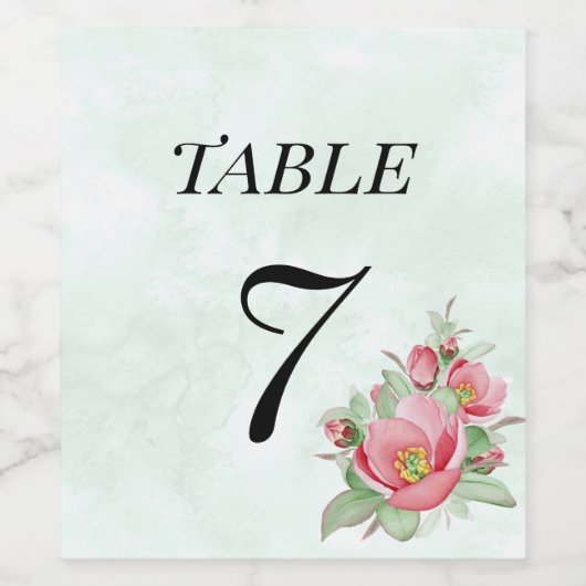 Hochzeitslabel für Tischnummer. Weinetikett (Einzelnes Label)