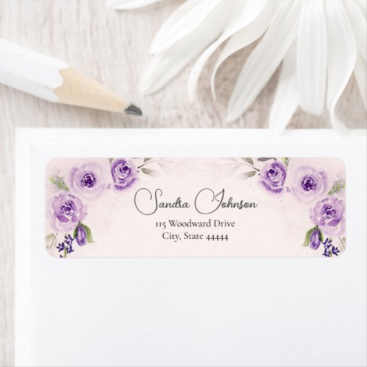 Hochzeitslabel "Lavendel und Blush Rose" (Insitu)