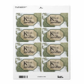 Hochzeitslabel mit Vintagen Weltreisen (Vorne)