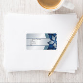 Hochzeitslabel "Modern Blue Floral" Adressaufkleber (Insitu)