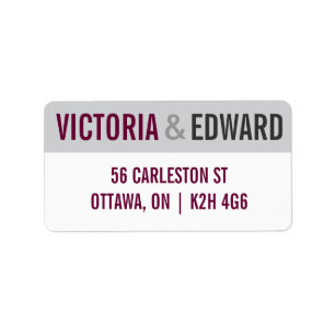 Hochzeitslabel moderner Schriftart Adressaufkleber