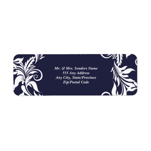 Hochzeitslabel "Navy and White Elegant Style" (Vorne)