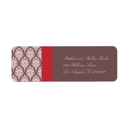 Hochzeitslabel Rosa und Braun (Vorne)