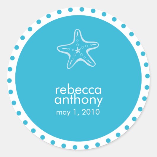 Hochzeitslabel Runder Aufkleber (Vorderseite)