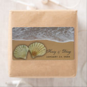 Hochzeitslabel Seashell mit Strand und Sand (Insitu)