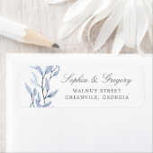Hochzeitslabel "Watercolor Blue Branch" (Insitu)