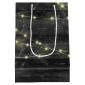 Hochzeitslampen auf Holz mit Namen mittelgroße Ges Mittlere Geschenktüte (Rückseite)