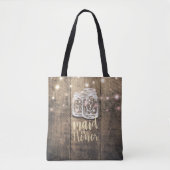 Hochzeitslampen Trauzeugin Wood Mason Jar String L Tasche (Vorderseite)