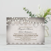 Hochzeitslampen und Glühbirnen Hochzeit Einladung (Stehend Vorderseite)