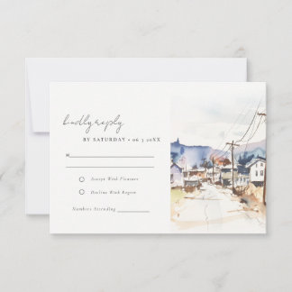 Hochzeitslandschaft Asheville North Carolina RSVP Karte