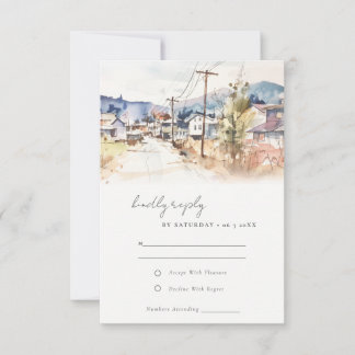 Hochzeitslandschaft Asheville North Carolina RSVP Karte