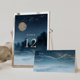 Hochzeitslandschaft der Blauen Nacht - Tischnummer