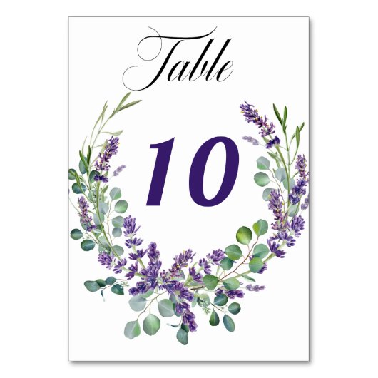 Hochzeitslavendel Tischnummer (Vorderseite)