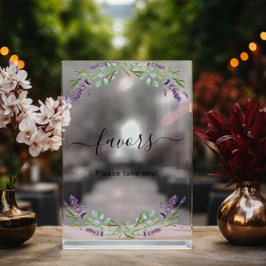 Hochzeitslavender eucalyptus green zugunsten acrylschild