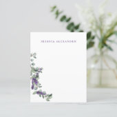 Hochzeitslavender Foliage Personalisiert Stationer (Stehend Vorderseite)