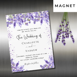 Hochzeitslavender violet blumenluxus magneteinladung