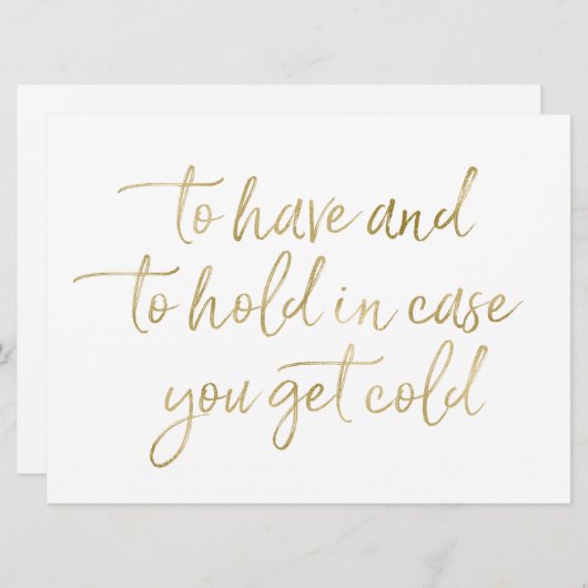 Hochzeitsleder zu haben und zu halten Foil Gold Si Einladung (Vorne/Hinten)