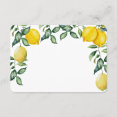 Hochzeitslemonen auf Honeymoon-Anfrage Karteneinla Begleitkarte (Rückseite)