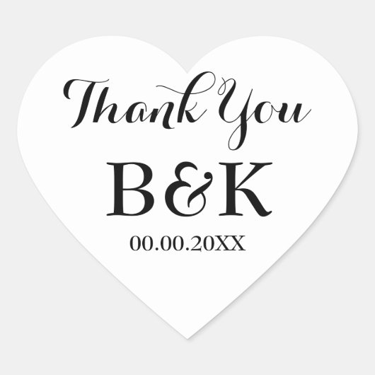 Hochzeitsleute mit weißem Herzen bevorzugen Umschl Herz-Aufkleber (Vorderseite)
