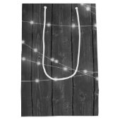 Hochzeitslicht auf Holz mit Namen Mittlere Geschenktüte (Rückseite)