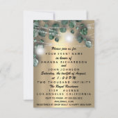 Hochzeitslicht Rustikales Grünes Kleid Diamant Gol Einladung (Vorderseite)