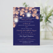 Hochzeitslichter Jars Rustikale Rose Gold Blush Na Einladung (Stehend Vorderseite)