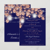 Hochzeitslichter Jars Rustikale Rose Gold Blush Na Einladung (Vorne/Hinten)