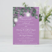 Hochzeitslichter Jars Rustikales Grünes Lila Minzh Einladung (Stehend Vorderseite)