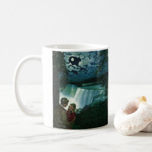 Hochzeitsliebe im Vintage-Stil, Frischvermählte an Kaffeetasse