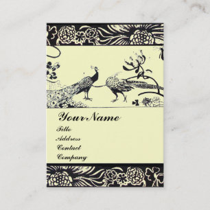HOCHZEITSLIEBESVÖGEL, schwarz und weiß, cremefarbe Visitenkarte