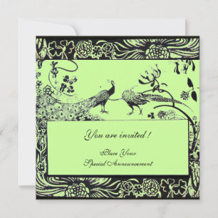HOCHZEITSLIEBESVÖGEL, schwarz und weiß, grün Einladung