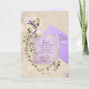Hochzeitsliebeszitat mit floraler Zweigkarte Karte