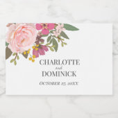 Hochzeitsliebhaber im Rosa Blumengarten Schaumweinetikett (Einzelnes Label)