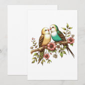 Hochzeitsliebvögel Einladung (Vorne/Hinten)