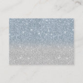 Hochzeitslied-Anfrage Dusty Blue Glitter-Einsatz Begleitkarte (Rückseite)