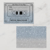Hochzeitslied-Anfrage Dusty Blue Glitter-Einsatz Begleitkarte (Vorne/Hinten)