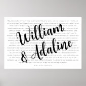 Hochzeitsliedtexte, minimale Serif-Kalligrafie  Poster (Vorne)