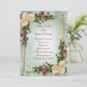 Hochzeitslililien und Rose Einladung (Stehend Vorderseite)