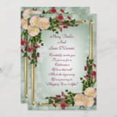 Hochzeitslililien und Rose Einladung (Vorne/Hinten)