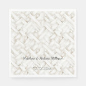 Hochzeitslima aus weißem Korbgeflecht Serviette (Vorderseite)
