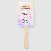 Hochzeitsliste für abstrakte Frühlingsfarben Fächer (Vorderseite)