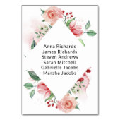 Hochzeitsliste für Blumenwasser Tischnummer (Rückseite)