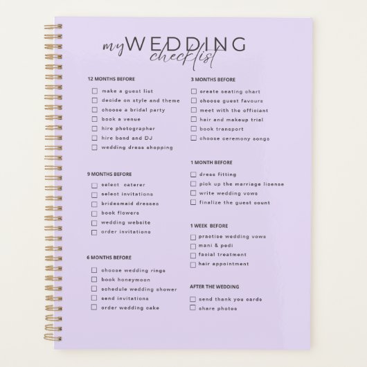 Hochzeitsliste Planer (Vorderseite)